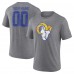 Los Angeles Rams Heritage Custom Name & Number Tri-Blend T-Shirt - Gray