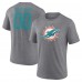 Miami Dolphins Gray Heritage Custom Name & Number Tri-Blend T-Shirt