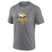 Minnesota Vikings Gray Heritage Custom Name & Number Tri-Blend T-Shirt