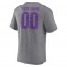 Minnesota Vikings Gray Heritage Custom Name & Number Tri-Blend T-Shirt