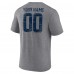 New England Patriots Gray Heritage Custom Name & Number Tri-Blend T-Shirt