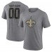 New Orleans Saints Gray Heritage Custom Name & Number Tri-Blend T-Shirt