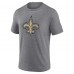 New Orleans Saints Gray Heritage Custom Name & Number Tri-Blend T-Shirt