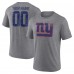 New York Giants Gray Heritage Custom Name & Number Tri-Blend T-Shirt