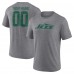 New York Jets Gray Heritage Custom Name & Number Tri-Blend T-Shirt New York Jets Gray Heritage Custom Name & Number Tri-Blend T-Shirt