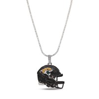 Jacksonville Jaguars GLD 14K White Gold Logo Pendant & 20 Tennis Chain