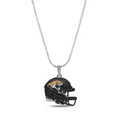 Jacksonville Jaguars GLD 14K White Gold Logo Pendant & 20 Tennis Chain