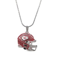Kansas City Chiefs GLD 14K White Gold Logo Pendant & 20 Tennis Chain