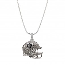 Las Vegas Raiders GLD 14K White Gold Logo Pendant & 20 Tennis Chain