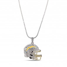 Los Angeles Chargers GLD 14K White Gold Logo Pendant & 20 Tennis Chain