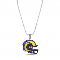 Los Angeles Rams GLD 14K White Gold Logo Pendant & 20 Tennis Chain