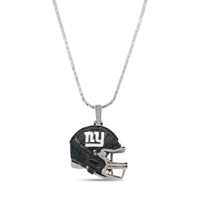 New York Giants GLD 14K White Gold Logo Pendant & 20 Tennis Chain