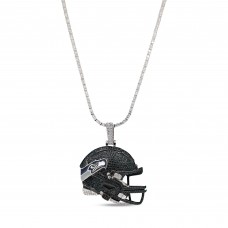 Seattle Seahawks GLD 14K White Gold Logo Pendant & 20 Tennis Chain