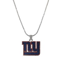 New York Giants GLD 14K White Gold Logo Pendant & 20 Tennis Chain