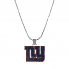 New York Giants GLD 14K White Gold Logo Pendant & 20 Tennis Chain