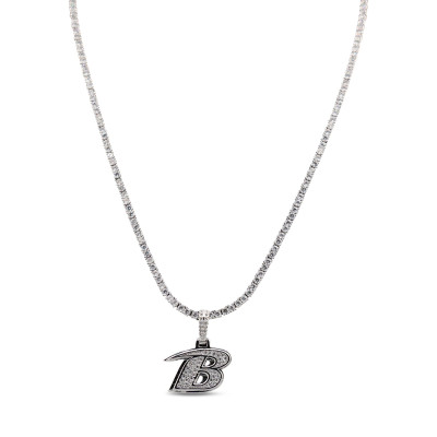 Кулон Baltimore Ravens GLD 14K White Gold Logo & 20 Tennis Chain