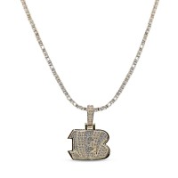 Cincinnati Bengals GLD 18K Yellow Gold Logo Pendant & 20 Tennis Chain