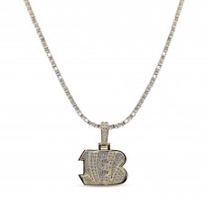 Cincinnati Bengals GLD 18K Yellow Gold Logo Pendant & 20 Tennis Chain