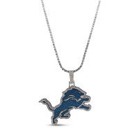Detroit Lions The GLD Shop 14K White Gold Logo Pendant & 20 Tennis Chain