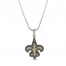 New Orleans Saints GLD 18K Yellow Gold Logo Pendant & 20 Tennis Chain