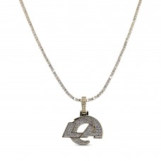 Los Angeles Rams GLD 18K Yellow Gold Logo Pendant & 20 Tennis Chain