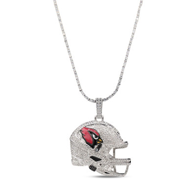 Кулон Arizona Cardinals GLD 14K White Gold Logo & 20 Tennis Chain