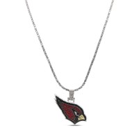 Arizona Cardinals GLD 14K White Gold Logo Pendant & 20 Tennis Chain