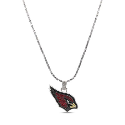 Arizona Cardinals GLD 14K White Gold Logo Pendant & 20 Tennis Chain