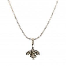 New Orleans Saints GLD 18K Yellow Gold Logo Pendant & 20 Tennis Chain