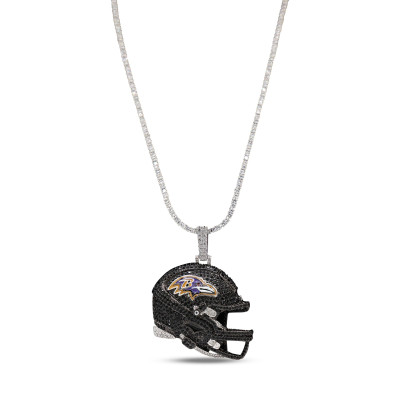 Кулон Baltimore Ravens GLD 14K White Gold Logo & 20 Tennis Chain