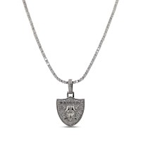 Las Vegas Raiders GLD 14K White Gold Logo Pendant & 20 Tennis Chain