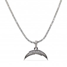 Los Angeles Chargers GLD 14K White Gold Logo Pendant & 20 Tennis Chain
