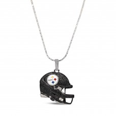 Pittsburgh Steelers GLD 14K White Gold Logo Pendant & 20 Tennis Chain