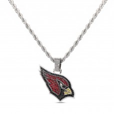 Arizona Cardinals GLD 14K White Gold Logo Pendant & 20 Rope Chain