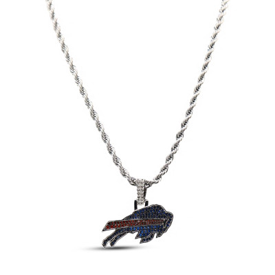 Кулон Buffalo Bills GLD 14K White Gold Logo & 20 Rope Chain
