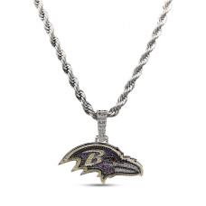 Кулон Baltimore Ravens GLD 14K White Gold Logo & 20 Rope Chain Кулон Baltimore Ravens GLD 14K White Gold Logo & 20 Rope Chain