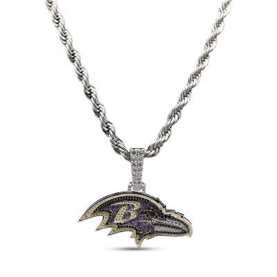 Кулон Baltimore Ravens GLD 14K White Gold Logo & 20 Rope Chain