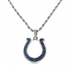Indianapolis Colts GLD 14K White Gold Logo Pendant & 20 Rope Chain