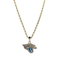 Jacksonville Jaguars GLD 18K Yellow Gold Logo Pendant & 20 Rope Chain