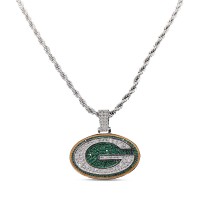Green Bay Packers The GLD Shop 14K White Gold Logo Pendant & 20 Rope Chain