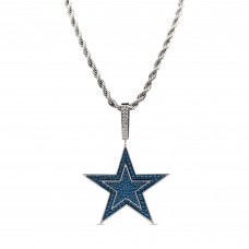 Dallas Cowboys The GLD Shop 14K White Gold Logo Pendant & 20 Rope Chain