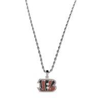 Cincinnati Bengals GLD 14K White Gold Logo Pendant & 20 Rope Chain