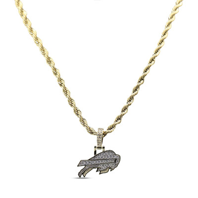 Кулон Buffalo Bills GLD 18K Yellow Gold Logo & 20 Rope Chain