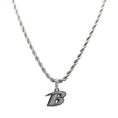 Кулон Baltimore Ravens GLD 14K White Gold Logo & 20 Rope Chain