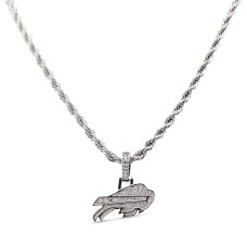 Кулон Buffalo Bills GLD 14K White Gold Logo & 20 Rope Chain