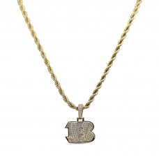 Cincinnati Bengals GLD 18K Yellow Gold Logo Pendant & 20 Rope Chain