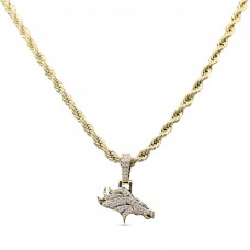 Denver Broncos The GLD Shop 18K Yellow Gold Logo Pendant & 20 Rope Chain