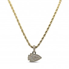 Kansas City Chiefs GLD 18K Yellow Gold Logo Pendant & 20 Rope Chain