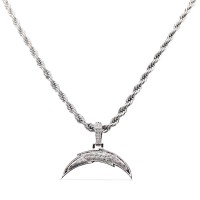 Los Angeles Chargers GLD 14K White Gold Logo Pendant & 20 Rope Chain