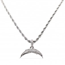 Los Angeles Chargers GLD 14K White Gold Logo Pendant & 20 Rope Chain